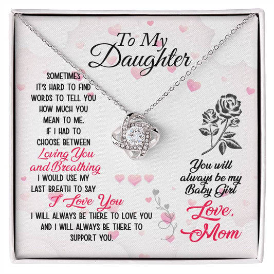 To My Daughter - Love Knot Necklace