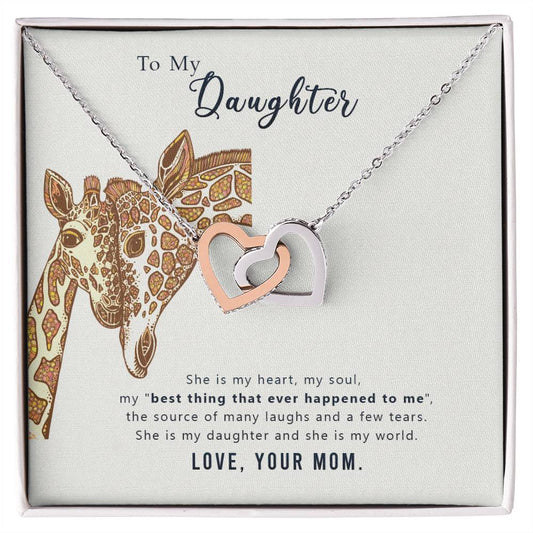 To My Daughter - Interlocking Heart Necklace